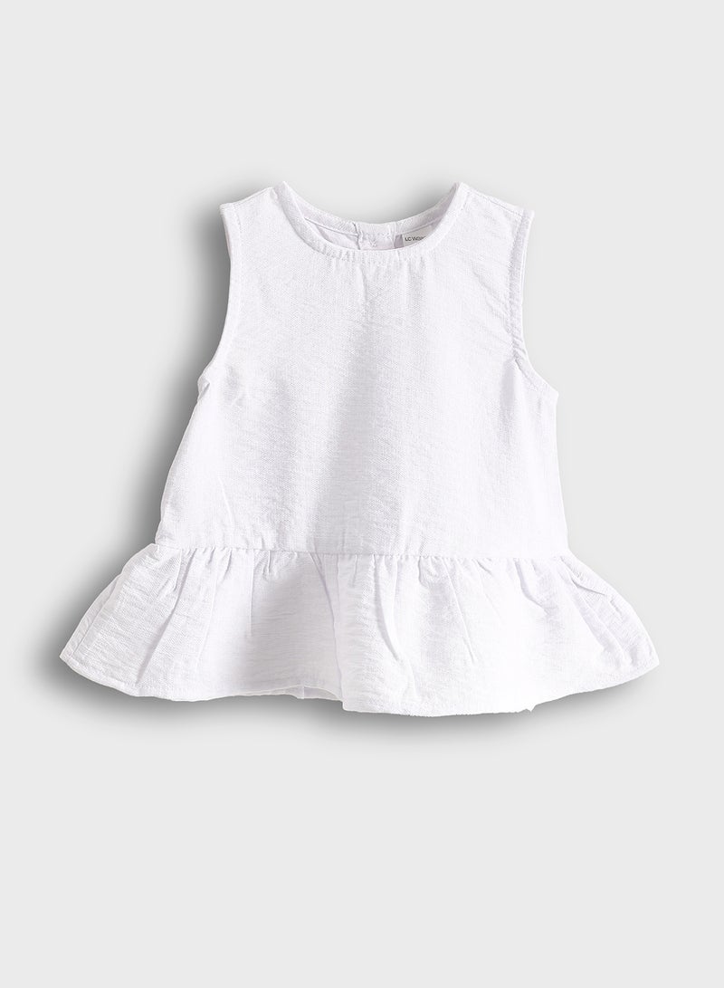 ال سي وايكيكي تيشيرت بيبي بناتي بدون أكمام برقبة دائرية - Image 1